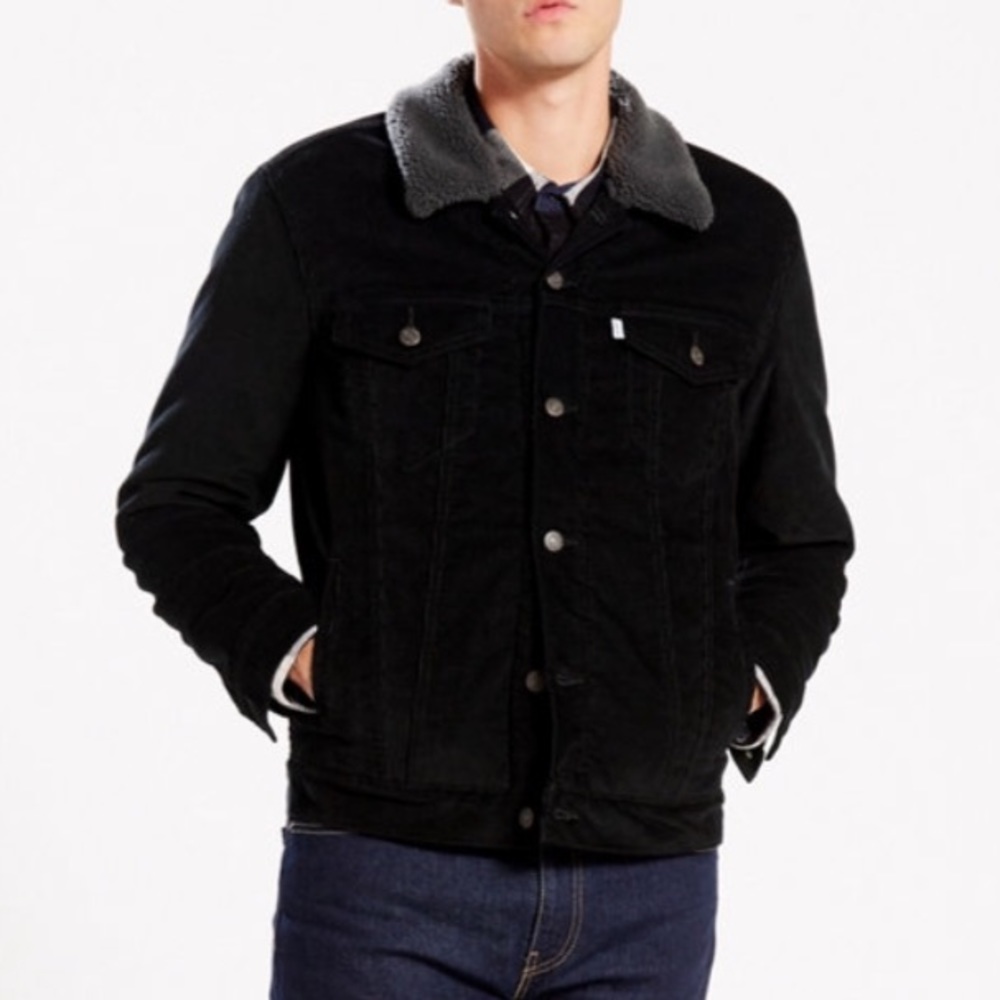 XXL Levi's Sherpa Lined Denim Jacket Black